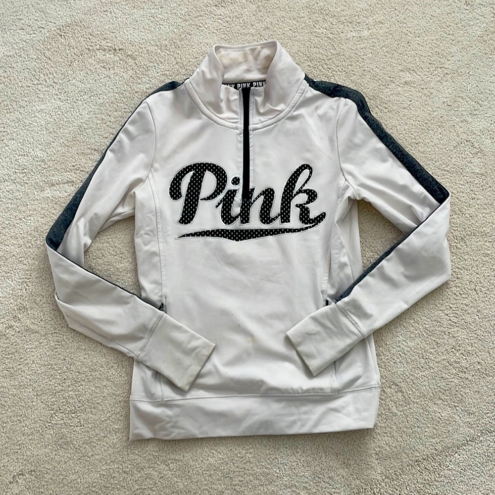 White VS Pink quarter zip